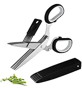 Joyoldelf Gourmet Herb Scissors Set - Master Culinary Multipurpose Cutting Shears with Stainless ...
