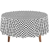 JHDZDHY 10 Pack Premium Disposable Plastic Tablecloth 84" Round Table Cover for Birthdays Wedding...