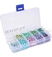 BEADNOVA Satin Pearls Beads for Crafts Tiny Loose Glass Imitation Pearls for Jewelry Making (4mm,...