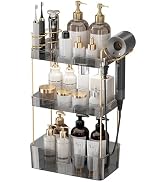 Aveniee Bathroom Counter Organizer,3 Tier Skincare Perfume Countertop Storage with Hair Dryer Rac...