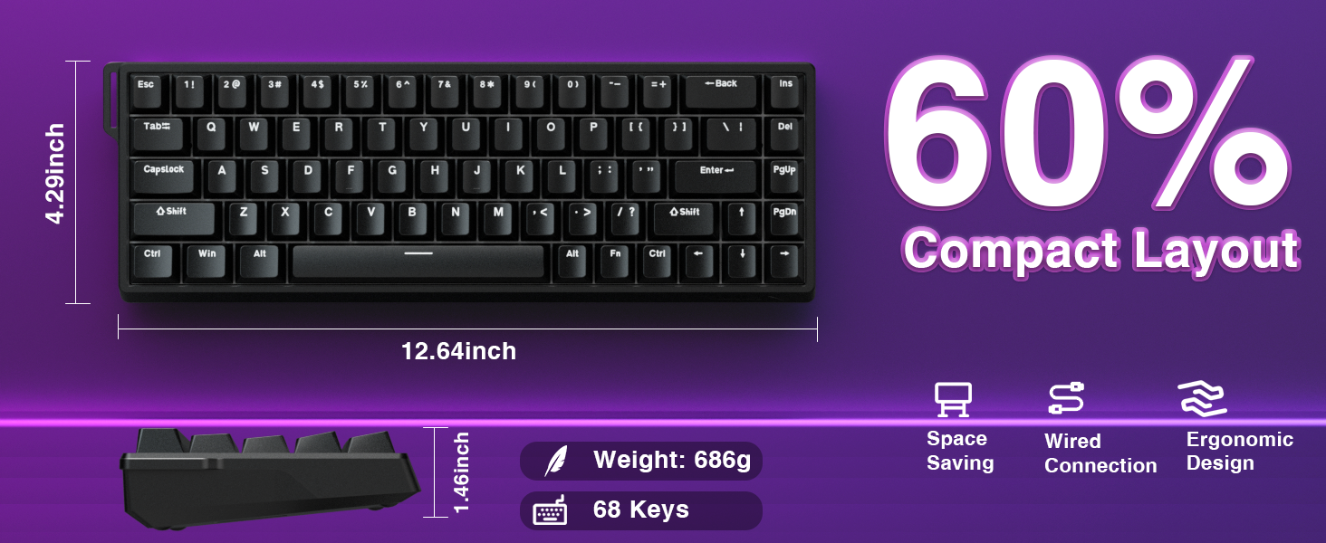 Mechanical Gaming Keyboard 60%