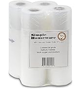 Simple Houseware Vacuum Sealer Bags 8'' x 25' Sous Vide Roll, 4-Pack