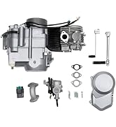 4 Stroke Engine Motor, 125CC Single Cylinder Manual Clutch Complete Engine Motor Kit w/CDI Igniti...