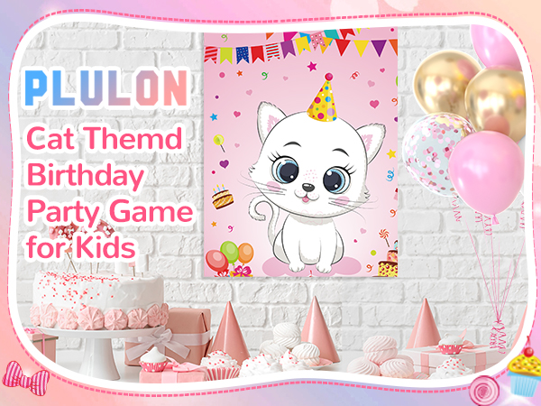 PLULON Cat Themed Birthday Party Game for Kids