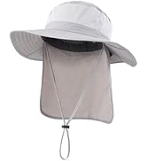 Home Prefer Outdoor UPF50+ Mesh Sun Hat Wide Brim Fishing Hat with Neck Flap