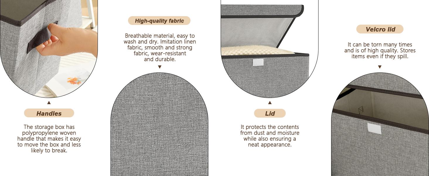 linen fabric foldable storage bins