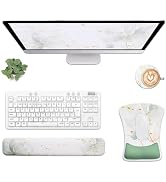 Mouse Pad with Wrist Rest and Keyboard Wrist Rest Set of 3, Gel Ergonomic Support, Non-Slip PU Ba...