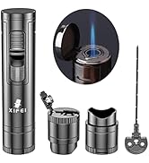 XIFEI Cigar Lighter, Cigar Puncher, Cigar Draw Enhancer, Cigar Stand, All-in-one Lighter