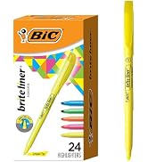 BIC Brite Liner Highlighters with Chisel Tip for Broad and Fine Lines, 24-Count Pack in Assorted ...