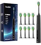 7AM2M Sonic Electric Toothbrush with 8 Brush Heads for Adults and Kids, High Power Rechargeable T...