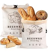 Beeswax Bread Bags,Extra Large 2 Pack- 17"×13" Reusable Sourdough Bread Bags for Homemade Bread