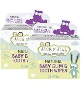Jack N' Jill Baby Gum & Tooth Wipes - Natural & Safe, Contains only Water & Xylitol, Soft Cotton,...