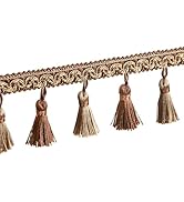 HedongHexi Tassel Fringe Trim 5.25 Yard x 2.56 Inches Luxury Handmade Beaded Tassel Fringing Trim...