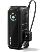 Dexnor 3-in-1 Portable Charger Power Bank 15,000mAh 65W with AC Wall Plug | Built-in USB-C Cable,...