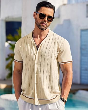 mens knit polo shirt