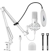 MAONO USB Microphone, 192kHz/24bit Plug & Play PC Computer Podcast Condenser Cardioid Metal Mic K...