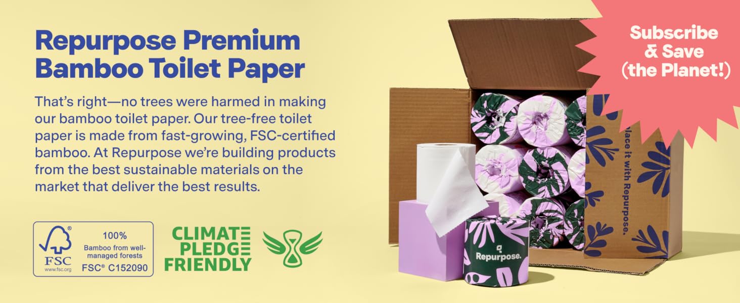 Repurpose Premium 100% Bamboo Toilet Paper