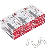 PAPERPAL #1 Nonskid Paper Clips, 600 Medium Paper Clips (6 Boxes of 100 Each), Paperclips for Off...
