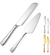 Kucensi Wedding Cake Knife and Server Set, 2Pcs Stainless Steel Cake Cutting Set, Silver Cake Cut...