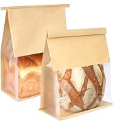 Foranda 50 Pack Bread Bags with Tabs for Homemade Sourdough Bread, 8.7x4.3x11 Inches Tin Tie Tab ...