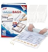 TAILI 10 Pack Travel Compression Bags, Roll Up Space Saver Bags (23.6x15.7 inch),Hand Roll Packin...