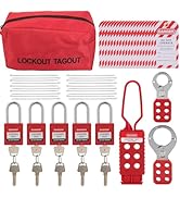 TOKCKYBL Lockout Tagout Kit Electrical Loto - 48 PCS OSHA Compliant Safety Kit with Padlocks, Has...