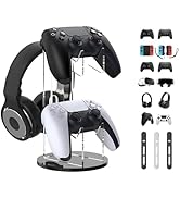 MOKUYOBY 2 Tier Controller and Headset Stand for PS4 PS5 Xbox ONE Switch, Acrylic Gaming Controll...