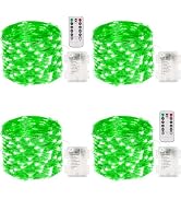 4 Pack 100 LED Fairy Lights Battery Operated with Remote, 33FT Waterproof Twinkle Lights with Tim...