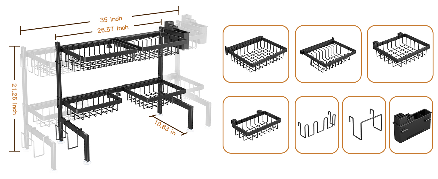 over sink dish drying rack