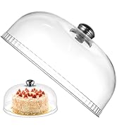 Zerodeko Clear Plastic Cake Dome Cover 10" Dinnerware & Serveware Round Food Cover with Handle fo...