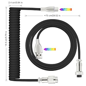 usb c coil cable keyboard