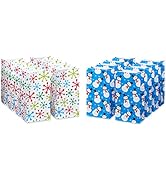 American Greetings 10'' Medium Christmas Treat Bags, Snowman and Snowflakes (16 Bags)