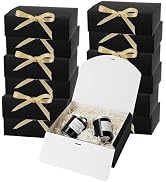 PLINJOY 12Pcs Bridesmaid Boxes with Ribbon 13x10x4.6 Inch Black Large Gift Boxes Bulk Groomsmen B...