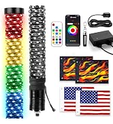 2 Pack 2FT Fat Whip Lights with App & Remote Control, Spiral RGB Chasing Lighted with Kill Switch...