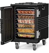 95QT Catering Food Warmers with Swivel Casters, 304 Stainless Steel Latch and Door Shaft, Insulat...