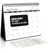 SKYDUE Desk Calendar 2026, 18 Months Small Desk Calendar 2026-2027, Jan 2026 to Jun 2027, 10" x 8...