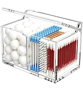 WINFFOR Acrylic Qtip Holder Dispenser - Bathroom Organizer Accessories | Bathroom Organizer Acces...