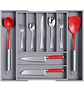 oridom Large Premium Bamboo Silverware Organizer - Expandable Drawer Organizer & Utensil Organize...