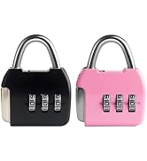 UP Security Small Combination Padlock, 3-Digit Combination Locks, Travel Luggage Lock with Code, ...