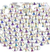 beadsland 1440pcs Flat Back Crystal Rhinestones Round Gems for Nail Art and Craft Glue Fix, Cryst...