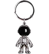 Black Robot Keychains Men Creative Spacemen Car Key Chain Ring for Office Backpack Purse Charm