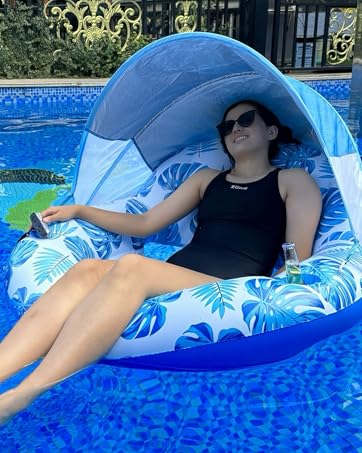 COOLCOOLDEE pool float with canopy