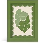 THKRLOF 5x7 Picture Frame with Real Glass, Wooden cute 5 x 7 Photo Frame with Wavy Mat for Tablet...