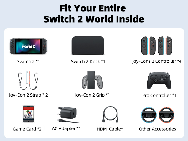 switch 2 protective carrying case
