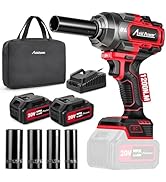 AVID POWER Cordless Impact Wrench Kit 900 Ft-lbs (1200 N.M), 2*4.0 Ah Batteries 20V Brushless Hig...
