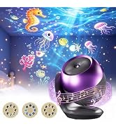 Ocean Projector 24 Dynamic Rotating Scenes,Ocean Glow Projector Lamp | 180° rotatable & star scen...