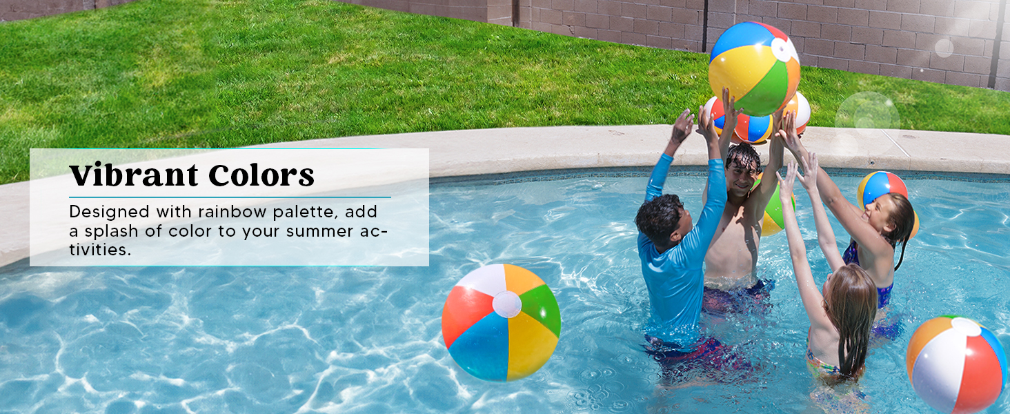 JOYIN 2-Pack 20" Beach Balls - Pool Toys Large Inflatable Beach Ball Swimming Pool Water Games