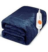 Gintao Electric Heated Blanket Throw,Double Flannel Electric Throw with 3 Heating Levels,ETL&FCC ...