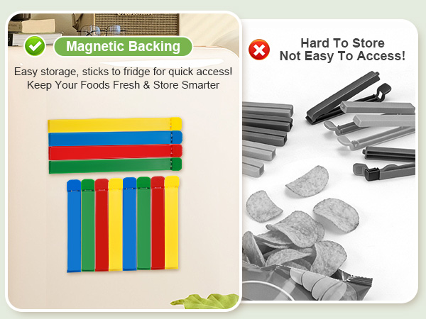 COLORFUL MAGNETIC BAG CLIPS