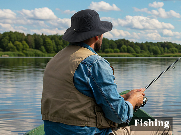Fishing hat for men uv protection, fishing hat with wide brim protect your face